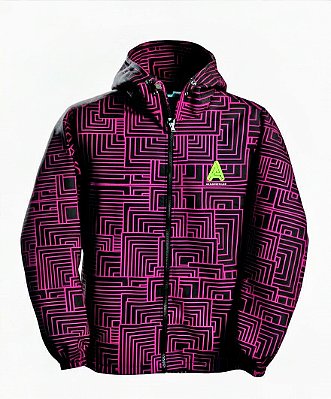 Corta-Vento Psicodélico UV Reativo para Festivais - Sunshine Rosa