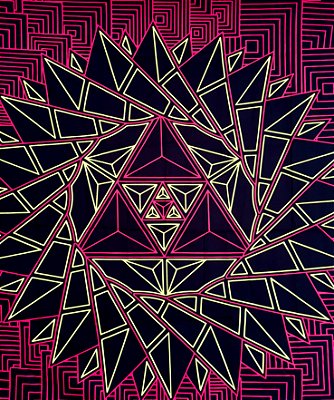 Bandeira Decorativa Psicodélica (Tamanho Medio) - Sunshine Rosa