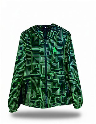 Corta-Vento Psicodélico UV Reativo para Festivais - Sunshine Verde