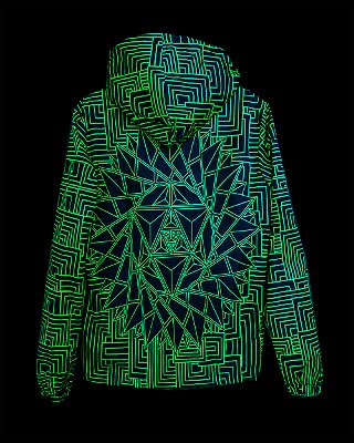 Corta-Vento Psicodélico UV Reativo para Festivais - Sunshine Verde