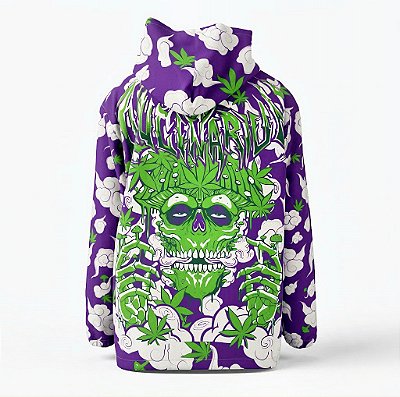 Corta-Vento Psicodélico para Festivais - Skullherb Purple
