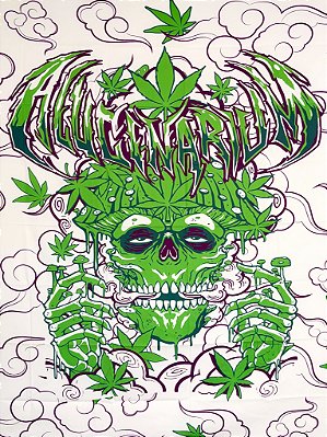 Bandeira Decorativa Psicodélica (Tamanho Grande) - Skullherb