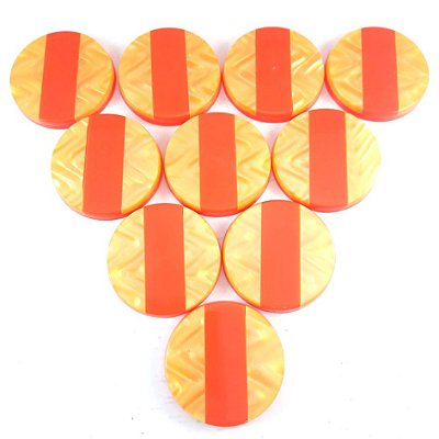 10 Botões - Madrepérola 45mm - Laranja