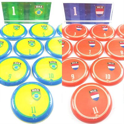 2 Times Futebol de Botão - Vidrilha 45mm - BRA x HOL