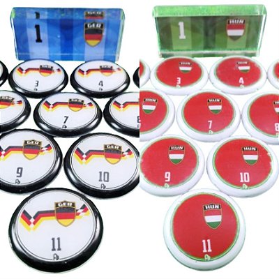 2 Times Futebol de Botão - Vidrilha 45mm - ALE x HUN