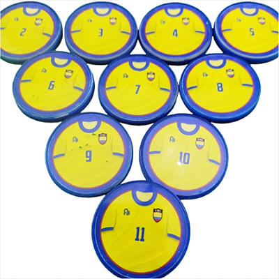 10 Botões de Futebol - Acrilico Cristal 50mm - Colombia