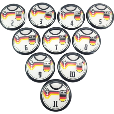 10 Botões Futebol de Botão - Vidrilha 45mm - Alemanha