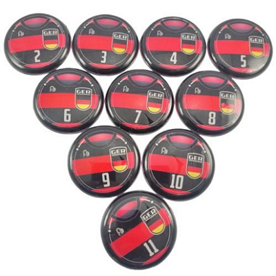 10 Botões Futebol de Botão - Vidrilha 45mm - Alemanha-3