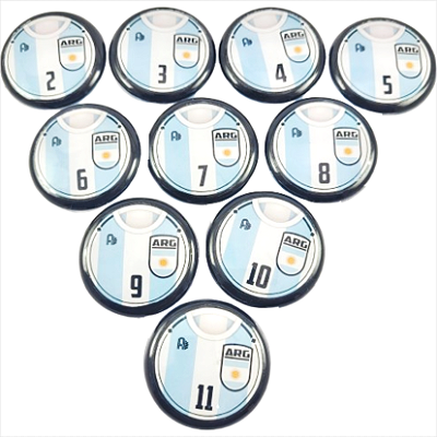 10 Botões Futebol de Botão - Vidrilha 45mm - Argentina