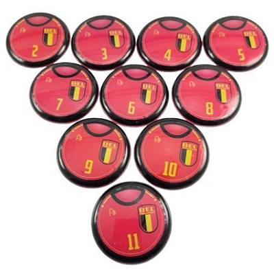 10 Botões Futebol de Botão - Vidrilha 45mm - Bélgica