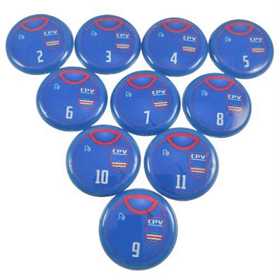 10 Botões Futebol de Botão - Vidrilha 45mm - Cabo Verde