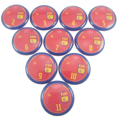 10 Botões Futebol de Botão - Vidrilha 45mm - Espanha