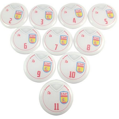 10 Botões Futebol de Botão - Vidrilha 45mm - Espanha-2