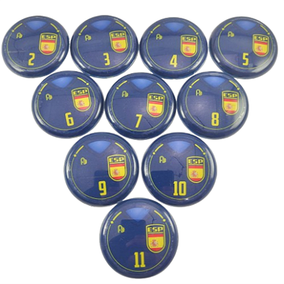10 Botões Futebol de Botão - Vidrilha 45mm - Espanha-3