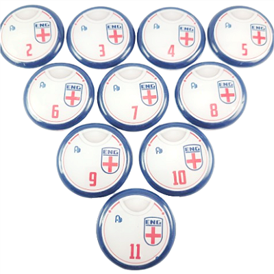 10 Botões Futebol de Botão - Vidrilha 45mm - Inglaterra