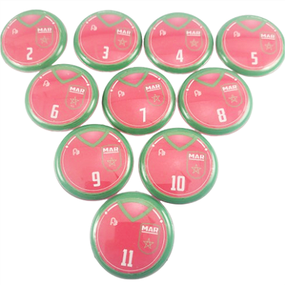 10 Botões Futebol de Botão - Vidrilha 45mm - Marrocos
