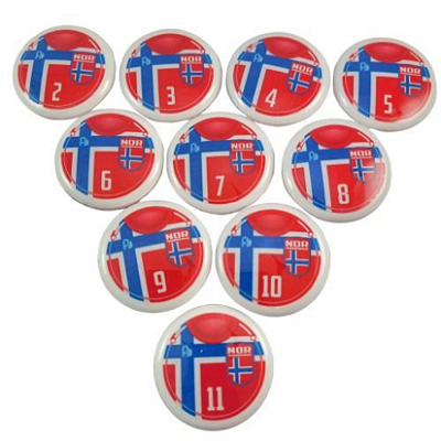 10 Botões Futebol de Botão - Vidrilha 45mm - Noruega