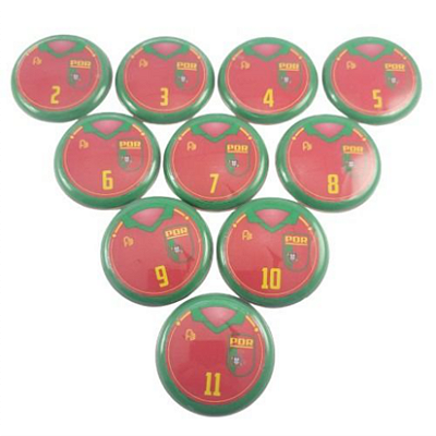 10 Botões Futebol de Botão - Vidrilha 45mm - Portugal