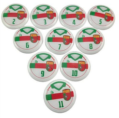10 Botões Futebol de Botão - Vidrilha 45mm - Portugal-2