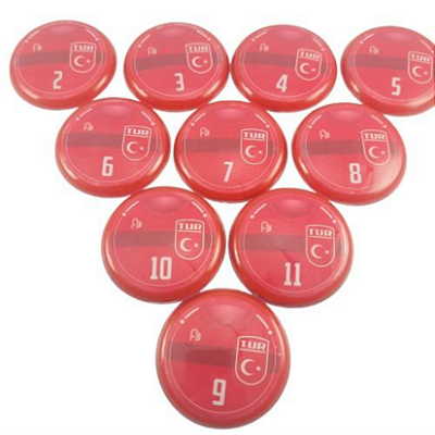 10 Botões Futebol de Botão - Vidrilha 45mm - Turquia