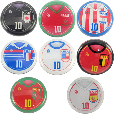 8 x 10 Botões de Futebol - Vidrilha 45mm - 2026 oitavas 1