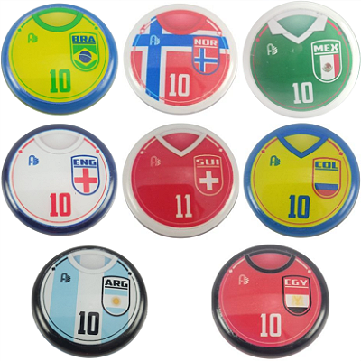 8 x 10 Botões de Futebol - Vidrilha 45mm - 2026 oitavas 2