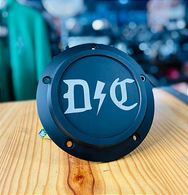 Derby Cover preto para Twin Cam D⚡️C Logo