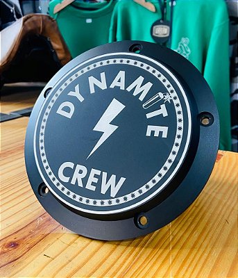 Derby Cover preto para Twin Cam Bomb Logo