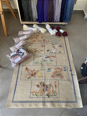 Kit  completo tela infantil  “Amarelinha “