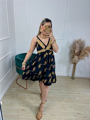 Vestido Indiano Curto Sem Manga