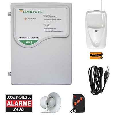 Kit Alarme Residencial Compatec Sem Fio Com Sensor Presença