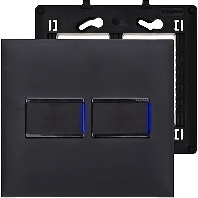 Interruptor Paralelo 4x4 Preto 2 Teclas Pial Plus+ Legrand Com Led