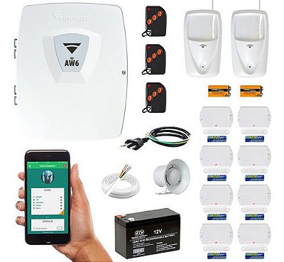 Kit Alarme Residencial Wifi Compatec 10 Sensores Sem Fio