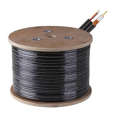 Cabo Coaxial Blindado Externo Cobre Puro Com Bipolar 300m Giga GS0232