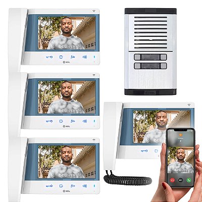 Vídeo Porteiro 4 Pontos Com Wifi HDL Coletivo Connect Atenda Pelo App