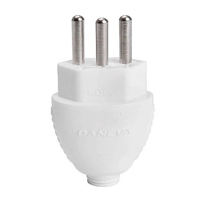 Plugue Macho Desmontável 20A 2P+Terra Bivolt Branco Daneva DN1616 Legrand