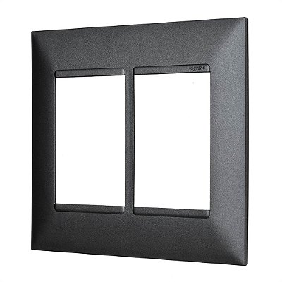 Placa 3+3 Postos Preto Onix 4x4 618516PO PIAL Plus+ Legrand