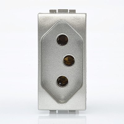 Módulo Tomada 10A 2P+T Living Light Prateado Legrand SNT4165S
