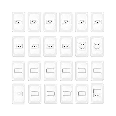 Kit Interruptores e Tomadas PIAL PoP com 24 Conjuntos Completos