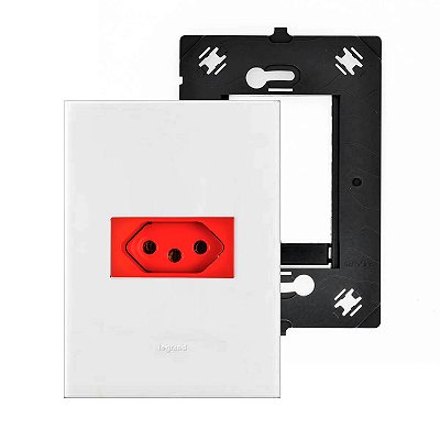 Kit Tomada 20A Vermelha Com Placa e Suporte 4x2 Arteor Legrand