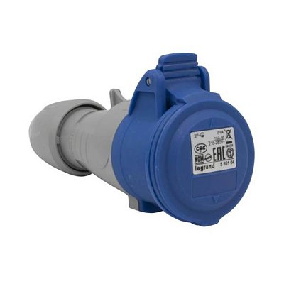 Tomada Industrial 16A Móvel 2P+T 200/250V IP44 555104 Tempra Legrand