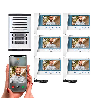 Vídeo Porteiro 6 Pontos Com Wifi HDL Coletivo Connect Atenda Pelo Aplicativo