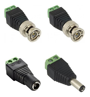 Conectores Para Instalação De Câmera Segurança Vídeo + 12v