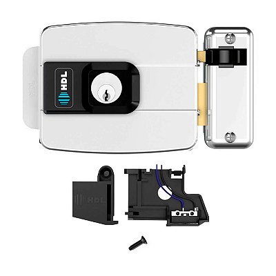 Kit Fechadura Elétrica C90 STD Inox com Sensor de Porta Aberta HDL