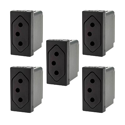 Kit 10 Tomada 10A 250V Fundo Móvel 2P+T Borne Automático PIAL Plus+ 615041PT Legrand