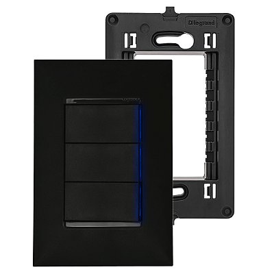 Kit 4x2 de Interruptor Triplo 2 Simples + 1 Paralelo com LED Legrand Pial Plus+