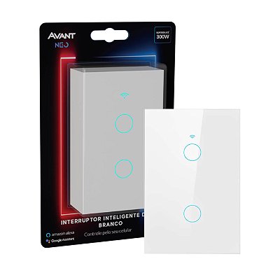 Interruptor Inteligente Wifi 2 Botão Touch Avant Neo Alexa Google Assistant