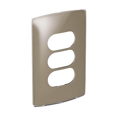 PLACA 3 POSTOS SEPARADOS 4X2 NEREYA MALT GLOSS - 663265 LEGRAND