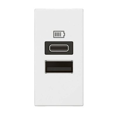 Carregador USB A+C 3.000mAh 15W Branco Arteor 571688B Legrand