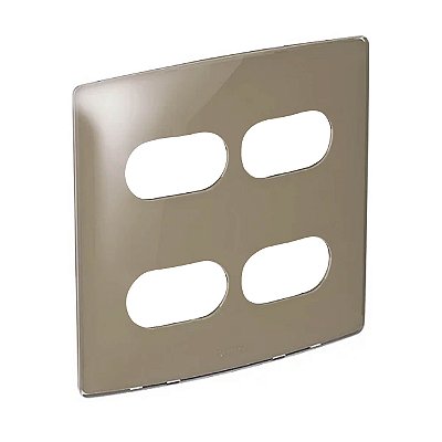 Placa 2+2 Postos Separados 4x4 Malt Gloss 663425 Nereya Legrand